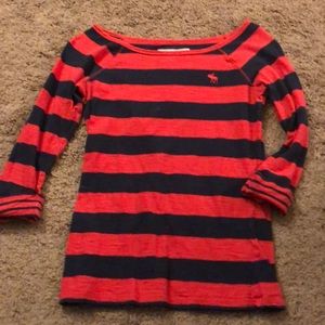 3 quarters sleeved striped shirt